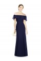 Online Off the Shoulder Full-Length Trumpet Chiffon Bridesmaid Dress