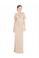 Online Off the Shoulder Sleeves Sheath Chiffon Bridesmaid Dress