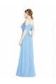 Online Halter Frill Cold Shoulder A-Line Chiffon Bridesmaid Dress