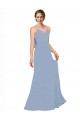 Online Cowl Back Long Chiffon Slip Bridesmaid Dress with Straps