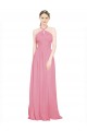 Online Halter Neck Keyhole A-Line Chiffon Bridesmaid Dress
