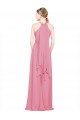 Online Halter Neck Keyhole A-Line Chiffon Bridesmaid Dress