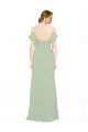 Online Split Cold Shoulder Draped A-Line Chiffon Bridesmaid Dress