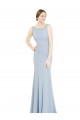 Online Full Length Chiffon Bridesmaid Dress with Sparkly Neckline and Belt