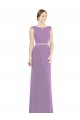 Online Long Chiffon Bridesmaid Dress with Boat Neckline and Keyhole