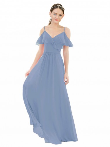Online Pleated One Shoulder A-Line Chiffon Bridesmaid Dress