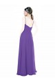 Online Long Chiffon A-Line Bridesmaid Dress with Deep V-Neckline and Side Slit