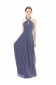 Online High Halter Neck Chiffon Bridesmaid Dress with Twist-Tie