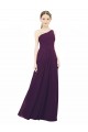 Online One Shoulder Chiffon Bridesmaid Dress with Draped Bodice
