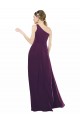 Online One Shoulder Chiffon Bridesmaid Dress with Draped Bodice