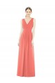 Online V-Neck V-Back Sleeveless Chiffon Bridesmaid Dress