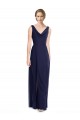 Online Cowl Neck Deep V-Back Chiffon Bridesmaid Dress with Side Front Slits