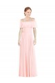 Online Off the Shoulder Long Bridesmaid Dress With Ruffle Overlay