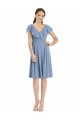 Online Cocktail Length V-Neck V-Back Short Chiffon Bridesmaid Dress