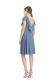 Online Cocktail Length V-Neck V-Back Short Chiffon Bridesmaid Dress