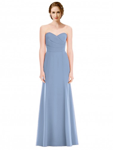 Online Draped Strapless Sweetheart Trumpet Chiffon Bridesmaid Dress