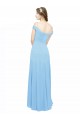 Online Off the Shoulder Bateau Neck Chiffon Bridesmaid Dress with Straps
