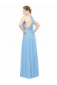 Online Keyhole Front Sheath Chiffon Bridesmaid Dress with Open Tie Back