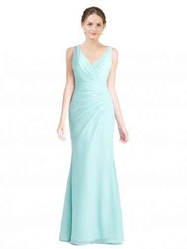Online Ruched Bodice Sweetheart Chiffon Bridesmaid Dress with Lace Back