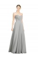 Online Sweetheart Strapless Draped Long Chiffon Bridesmaid Dress
