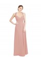 Online Ruched Sweetheart Halter Neckline Chiffon Bridesmaid Dress with Tie Open Back