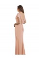 Online Cap Sleeves Long Chiffon Bridesmaid Dress with Low V-Back