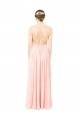 Online Halter Neck Chiffon Bridesmaid Dress with Double Ruffle Front