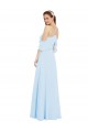Online Chiffon Halter Neck Bridesmaids Dress with Flounced Neckline