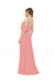 Online Draped Off the Shoulder Sleeves Chiffon Bridesmaid Dress