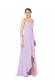 Online High-Low Chiffon Bridesmaid Dress with Ruffle Detail