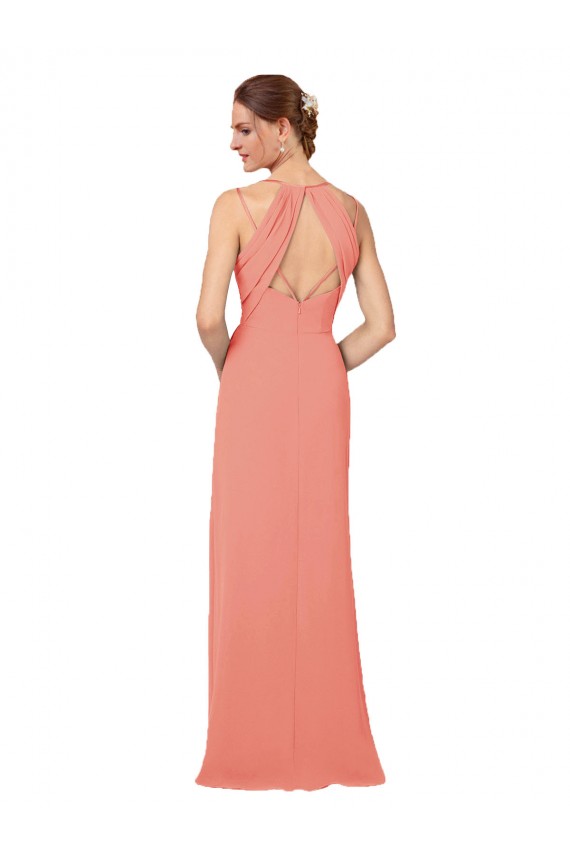 Online Flirty Chiffon Bridesmaid Dress with Modern Back Detail
