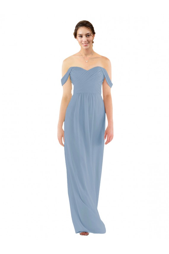 Online Sweetheart Neckline Chiffon Off-the-Shoulder Bridesmaid Dress