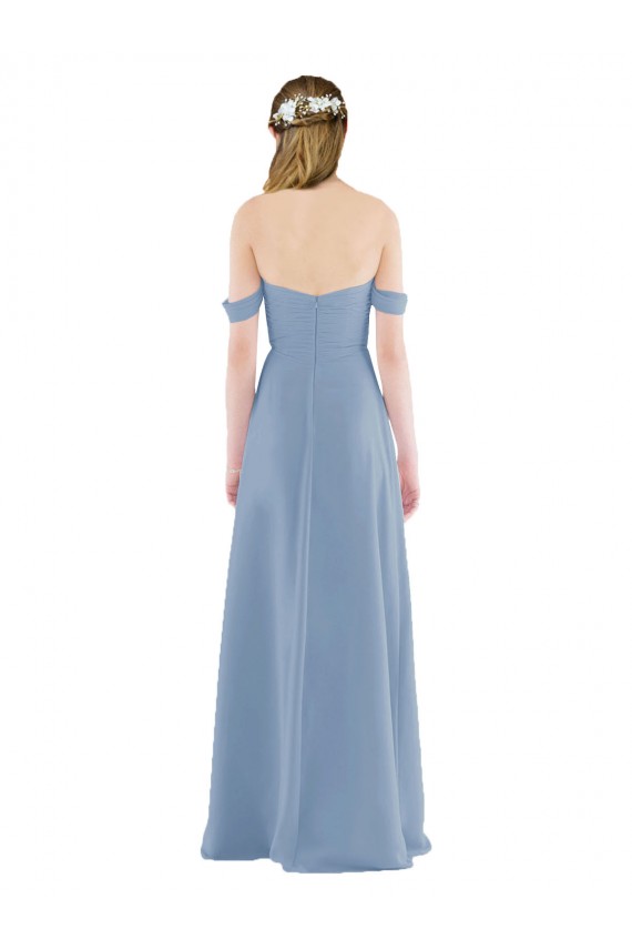 Online Sweetheart Neckline Chiffon Off-the-Shoulder Bridesmaid Dress