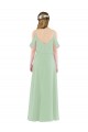 Online Off-the-Shoulder Long Chiffon Beachy Bridesmaid Dress
