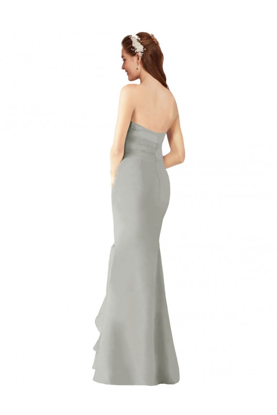 Online Strapless Chiffon Bridesmaids Dress with Sweetheart Neckline