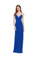 Online Chiffon Bridesmaid Dress with Deep V-Neck and Spaghetti Straps
