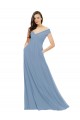 Online Chiffon Bridesmaid Dress with Classic Off the Shoulder Neckline