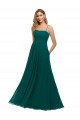 Online Chiffon Bridesmaid Dress with Pleated Bodice and Straps