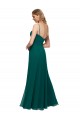 Online Chiffon Bridesmaid Dress with Pleated Bodice and Straps