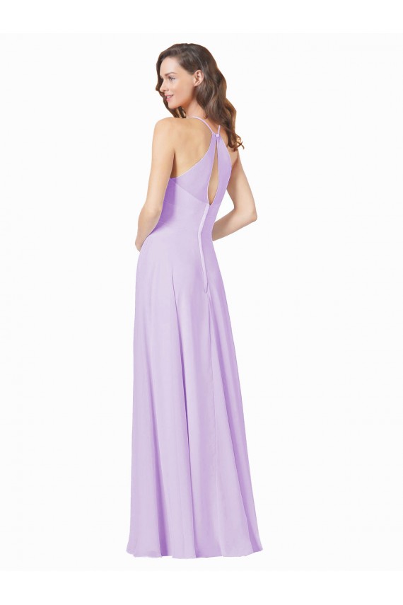 Online Simple Chiffon Bridesmaid Dress with Pocket