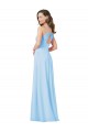 Online Long V-Neck Chiffon Bridesmaid Dress with Keyhole Back