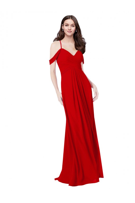 Online Cold Shoulder Chiffon Bridesmaid Dress