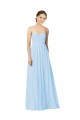 Online Full Length Chiffon Bridesmaid Dress with Deep Sweetheat and Shirred Bodice