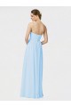 Online Full Length Chiffon Bridesmaid Dress with Deep Sweetheat and Shirred Bodice