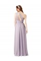 Online One Shoulder Chiffon Bridesmaid Dress with Front Keyhole and Shirred Bodice