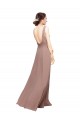 Online V-Neck Sheath Chiffon Bridesmaid Dress with V-Back