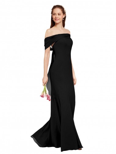 Online Fit and Flare Long Chiffon Bridesmaid Dress with Sash and Open Back