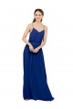 Online Long Chiffon Bridesmaid Dress with Spaghetti Strap Bodice