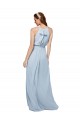 Online High Keyhole Neck Long Chiffon Bridesmaid Dress with Slit