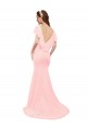 Online Fit and Flare Chiffon Bridesmaid Dress with V-Neck and Flutter Sleeves